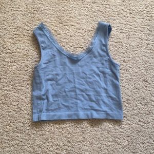 light blue cropped tank top